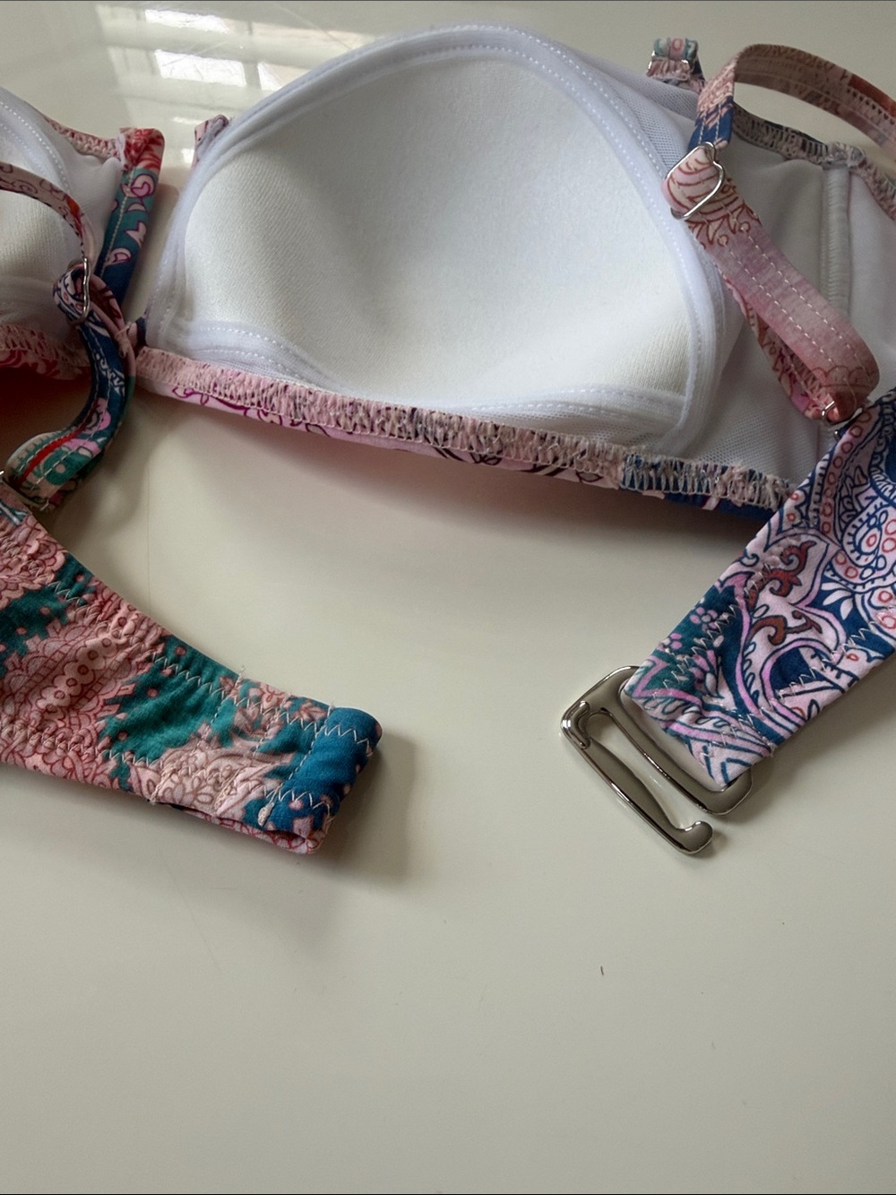 Profile By Gottex Pink Multi Paisley Bandeau Bikini Top - Picture 9 of 9